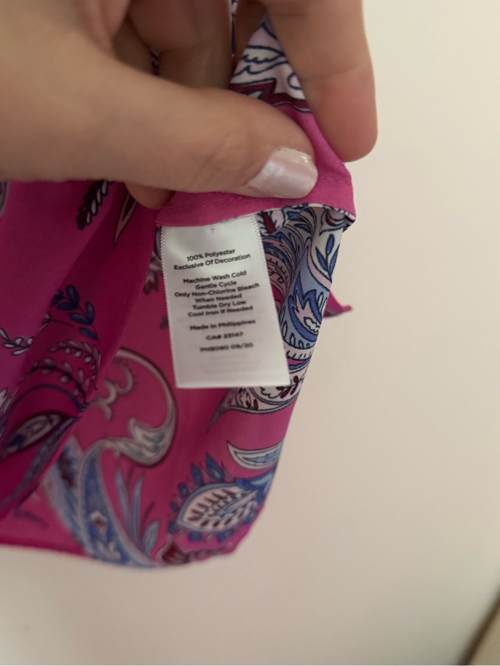 Talbots Fuchsia Paisley Sleeveless Camisole - Picture 4 of 4